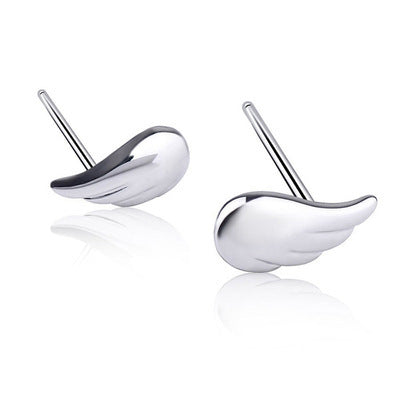 S925 Sterling Silver Stud Earrings Angel Wings Silver Stud Earrings Aura Rene