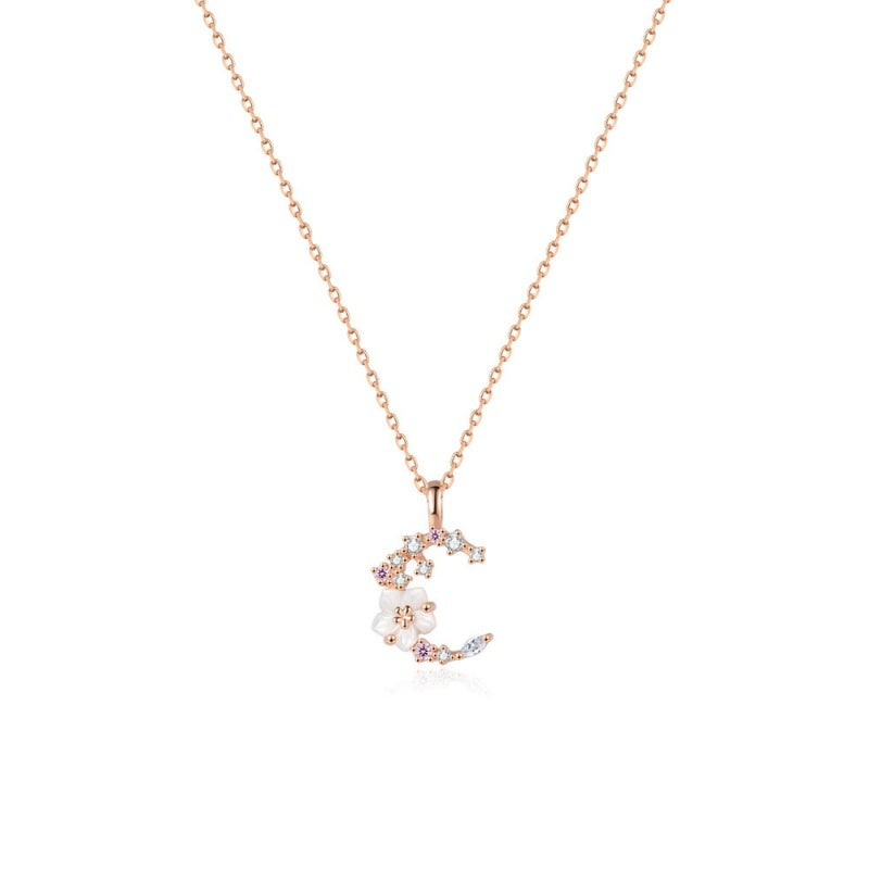 S925 Flower Moon Necklace