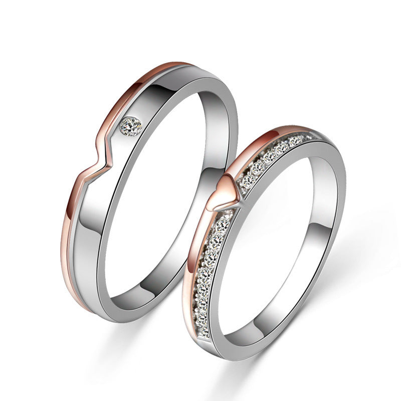 925 Sterling Silver Matching Couple Ring Aura Rene