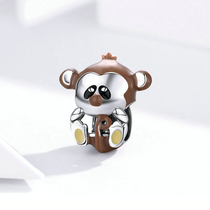 S925 Cute Monkey Bead