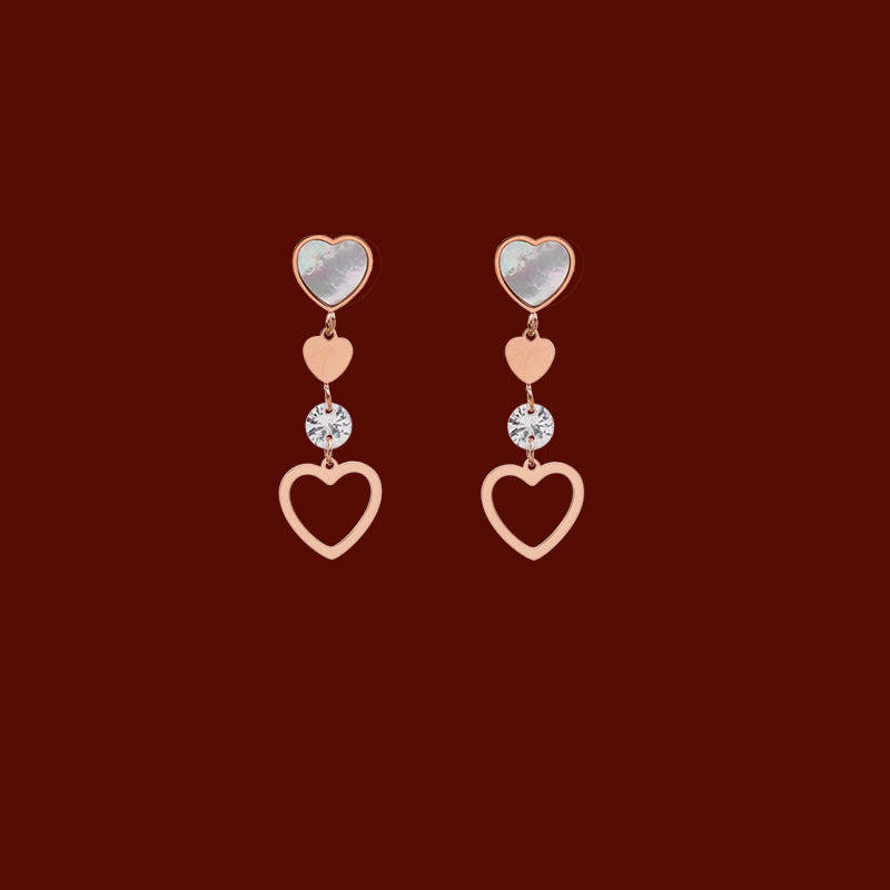Triple Heart Dangle Earrings alternate