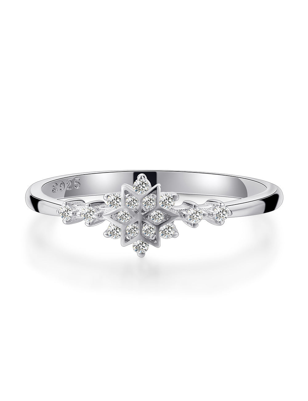Snowflake Sterling Silver Ring Aura Rene