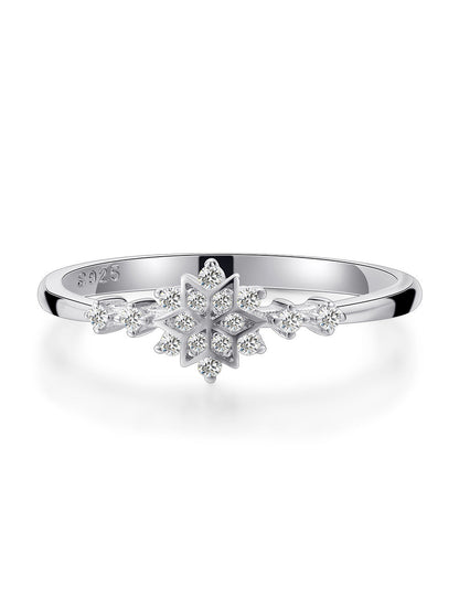 Snowflake Sterling Silver Ring Aura Rene