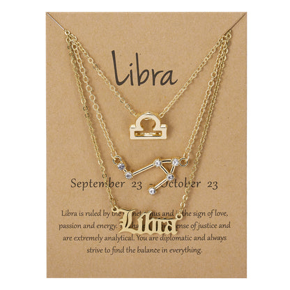 Zodiac Constellation Symbolic Necklaces 3 Pack