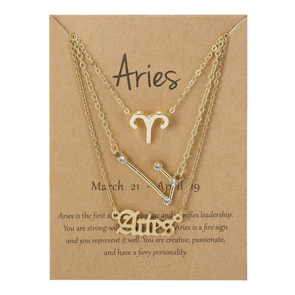 Zodiac Constellation Symbolic Necklaces 3 Pack