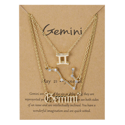 Zodiac Constellation Symbolic Necklaces 3 Pack