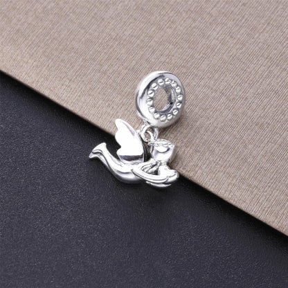 Guardian Angel Love Charm — Sterling Silver Winged Keepsake