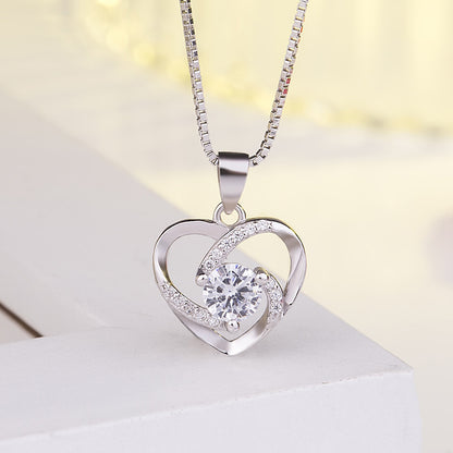 S925 Crystal Heart Necklace