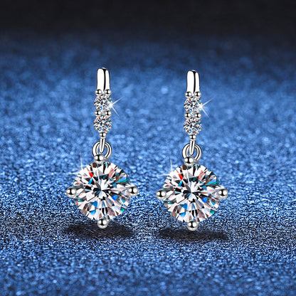 Radiance Dangling Moissanite Stud Earrings