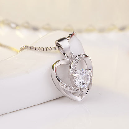 S925 Crystal Heart Necklace