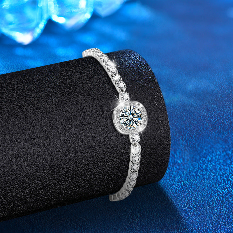 925 Sterling Silver Bracelet Starry Moissanite Bracelet Aura Rene