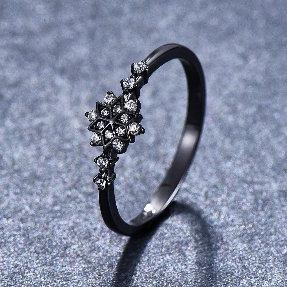 Snowflake Sterling Silver Ring Aura Rene