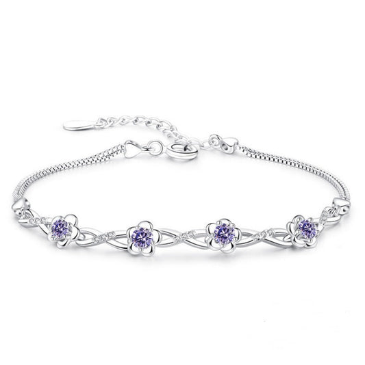 Peach flower silver bracelet Aura Rene