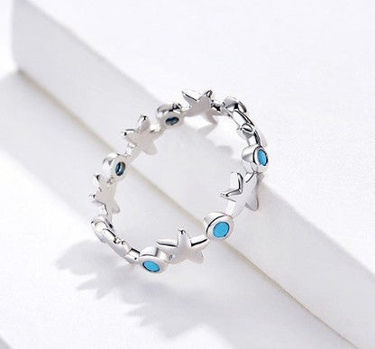 Sterling Silver Starfish Ring Aura Rene