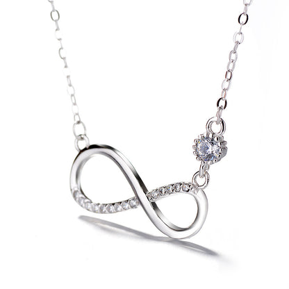 S925 Crystal Pave Infinity Necklace