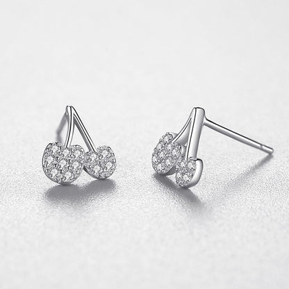 S925 Cherry Crystal Stud Earrings Aura Rene