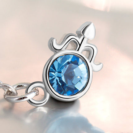 Celestial Blue Crystal Constellation Jewelry in Sterling Silver