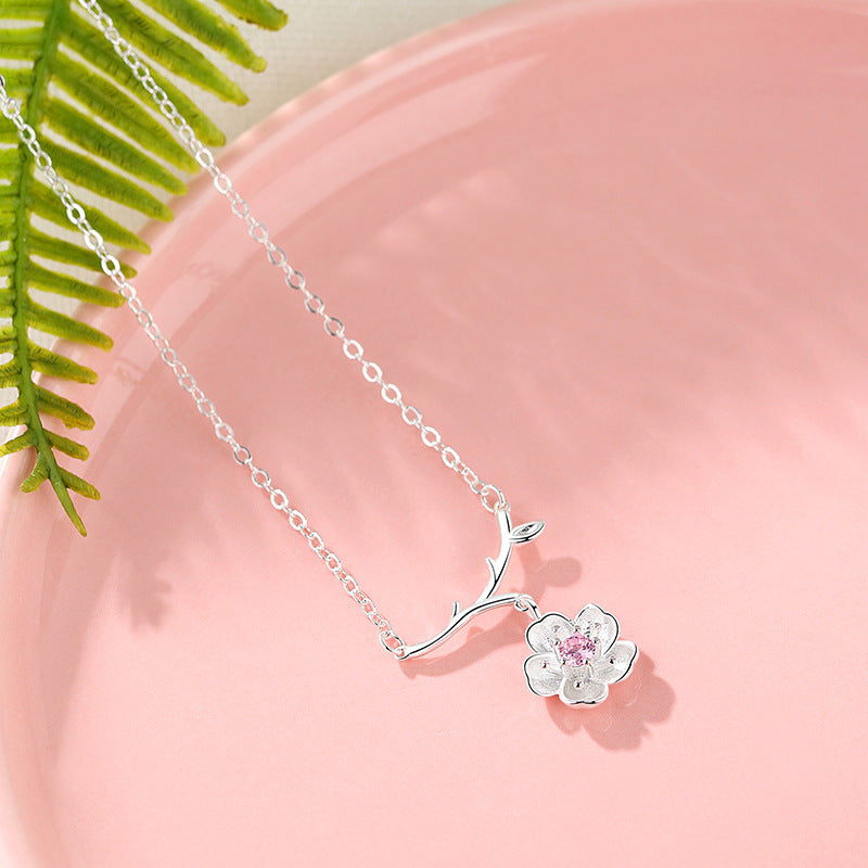 S925 Pink Blossom Necklace