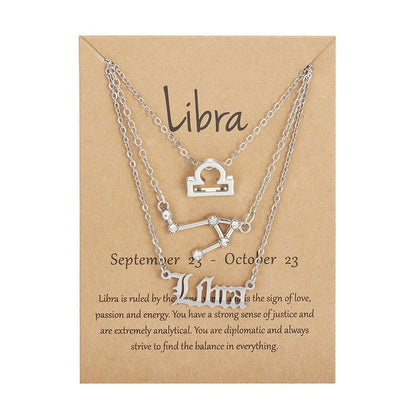 Zodiac Constellation Symbolic Necklaces 3 Pack