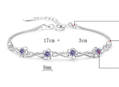 Peach flower silver bracelet Aura Rene