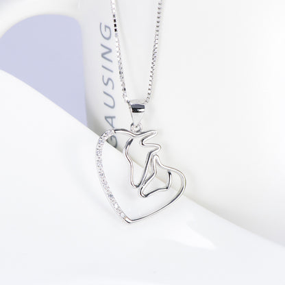 S925 Double Horse Head Necklace
