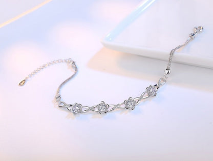 Peach flower silver bracelet Aura Rene