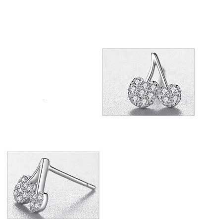 S925 Cherry Crystal Stud Earrings Aura Rene