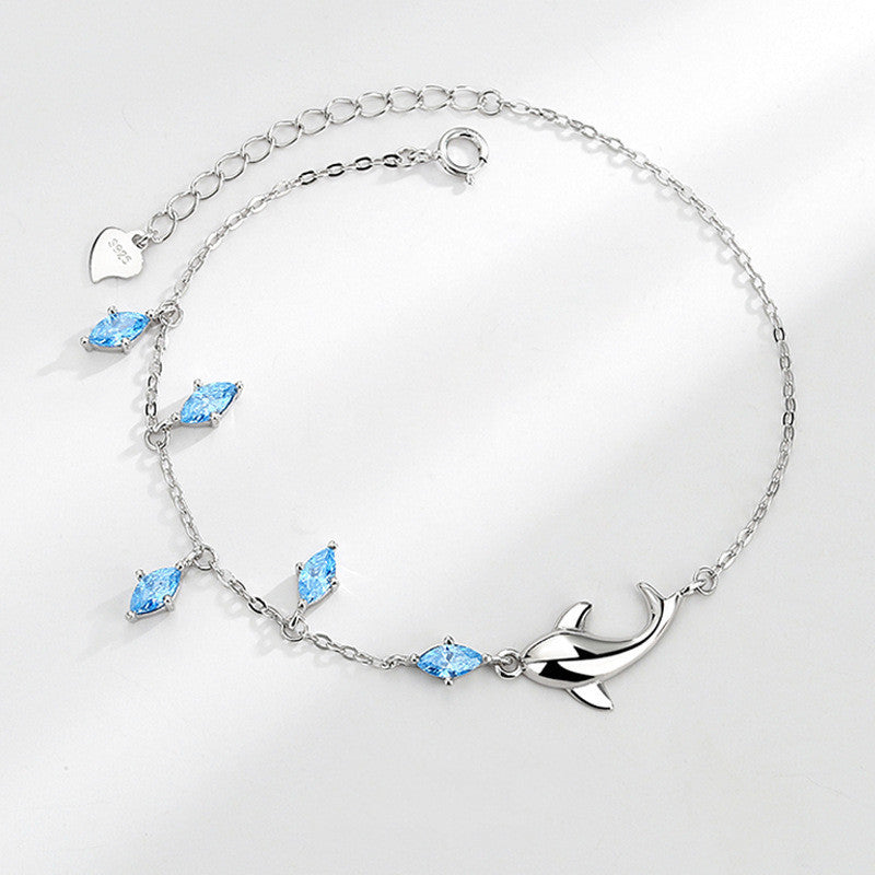 Sterling Silver Dolphin Love Bracelet Aura Rene
