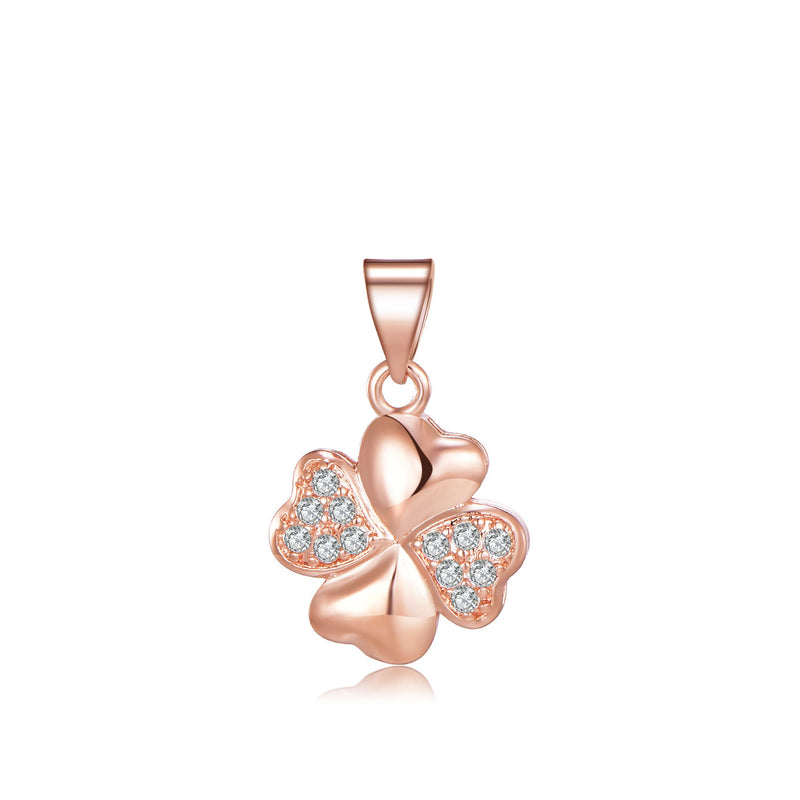 S925 Rose Gold Clover Petal Necklace alternate