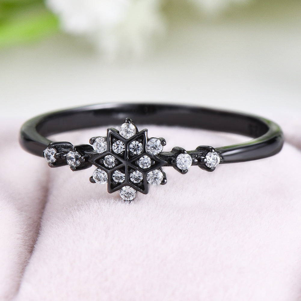 Snowflake Sterling Silver Ring Aura Rene