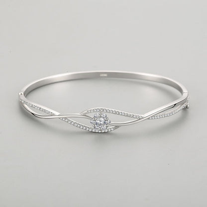 Silver Bracelet Women's Niche Design Bouquet Wave Bracelet Aura Rene