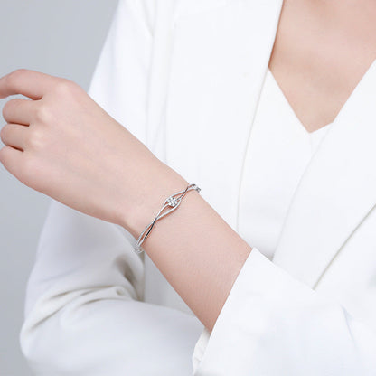 Silver Bracelet Women's Niche Design Bouquet Wave Bracelet Aura Rene