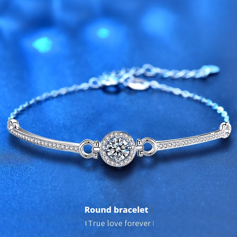 925 Sterling Silver Moissanite Bracelet Aura Rene