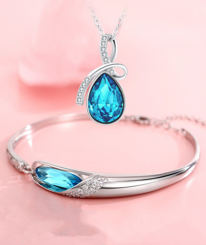 Celestial Blue Crystal Constellation Jewelry in Sterling Silver