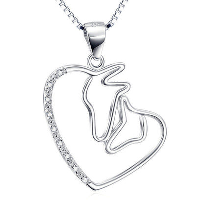 S925 Double Horse Head Necklace
