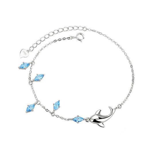 Sterling Silver Dolphin Love Bracelet Aura Rene