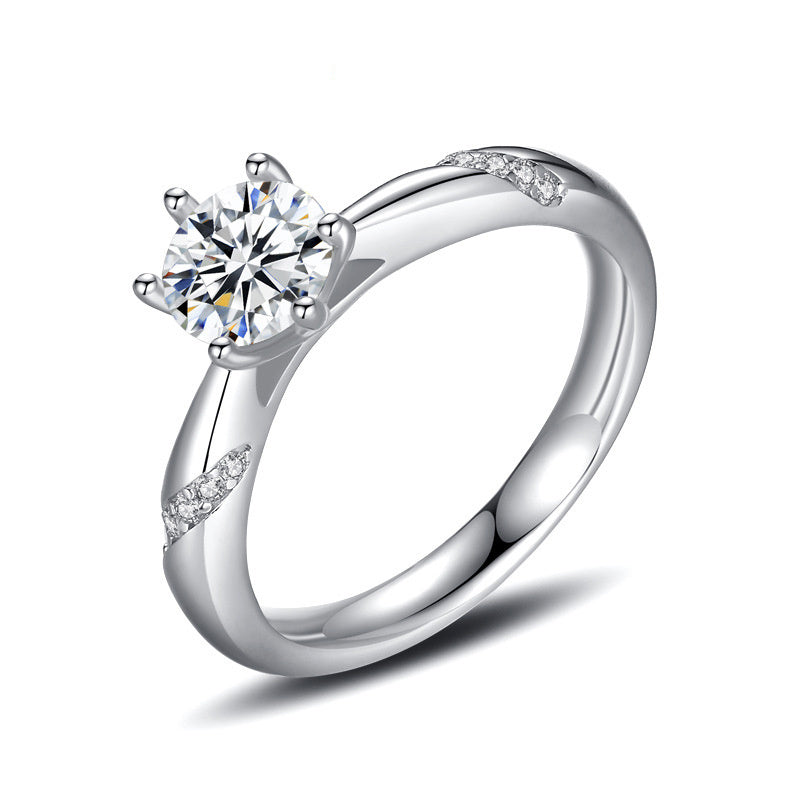 Sterling silver gold-plated moissanite ring Aura Rene
