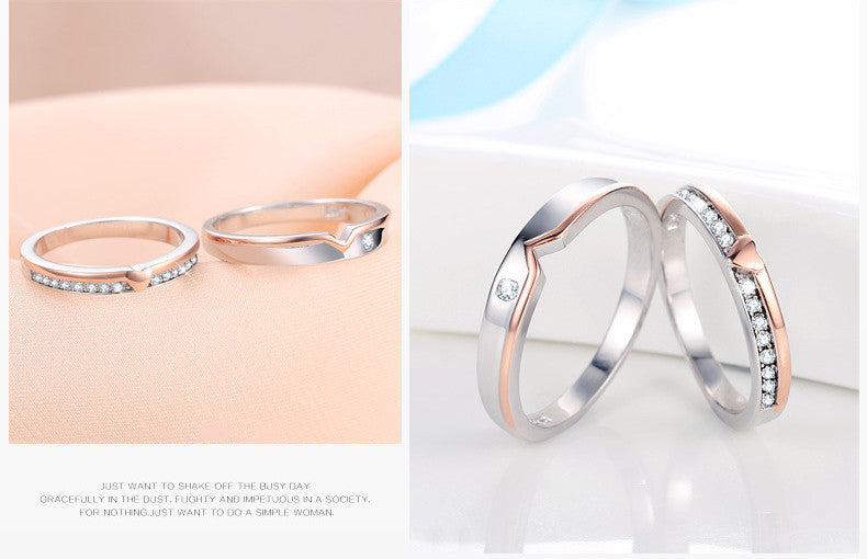 925 Sterling Silver Matching Couple Ring Aura Rene