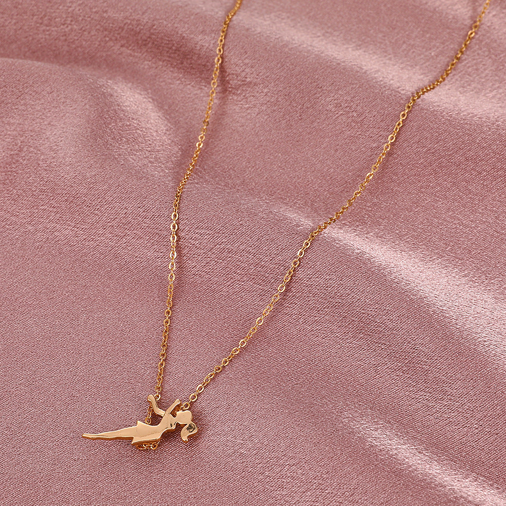 Daydream Gold Plated Swing Girl Pendant Necklace