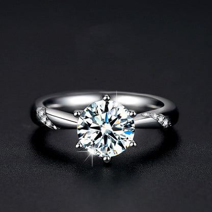 Sterling silver gold-plated moissanite ring Aura Rene
