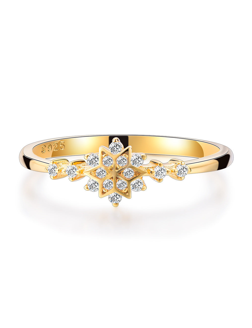 Snowflake Sterling Silver Ring Aura Rene
