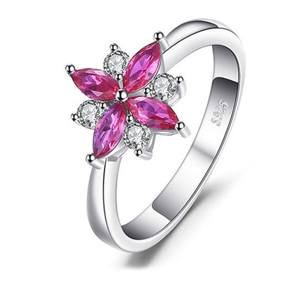 Pomegranate red ring in sterling silver Aura Rene
