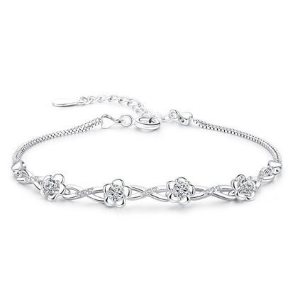 Peach flower silver bracelet Aura Rene