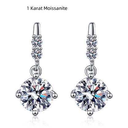Radiance Dangling Moissanite Stud Earrings