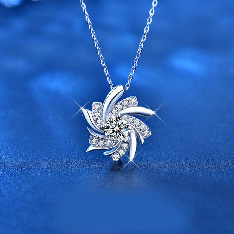 S925 Moissanite Windmill Necklace
