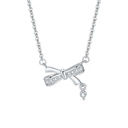 S925 Bow Necklace and Earrings Set