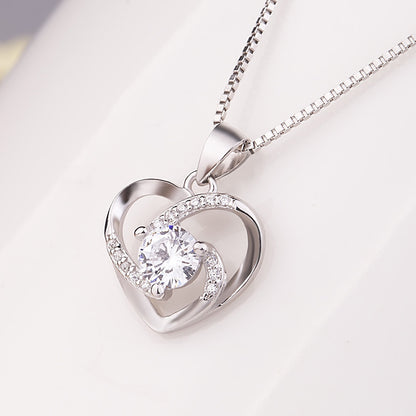 S925 Crystal Heart Necklace
