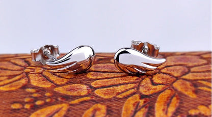 S925 Sterling Silver Stud Earrings Angel Wings Silver Stud Earrings Aura Rene