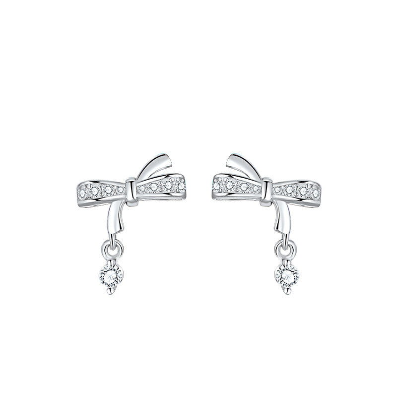 S925 Bow Necklace and Earrings Set