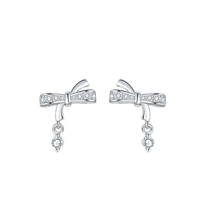 S925 Bow Necklace and Earrings Set